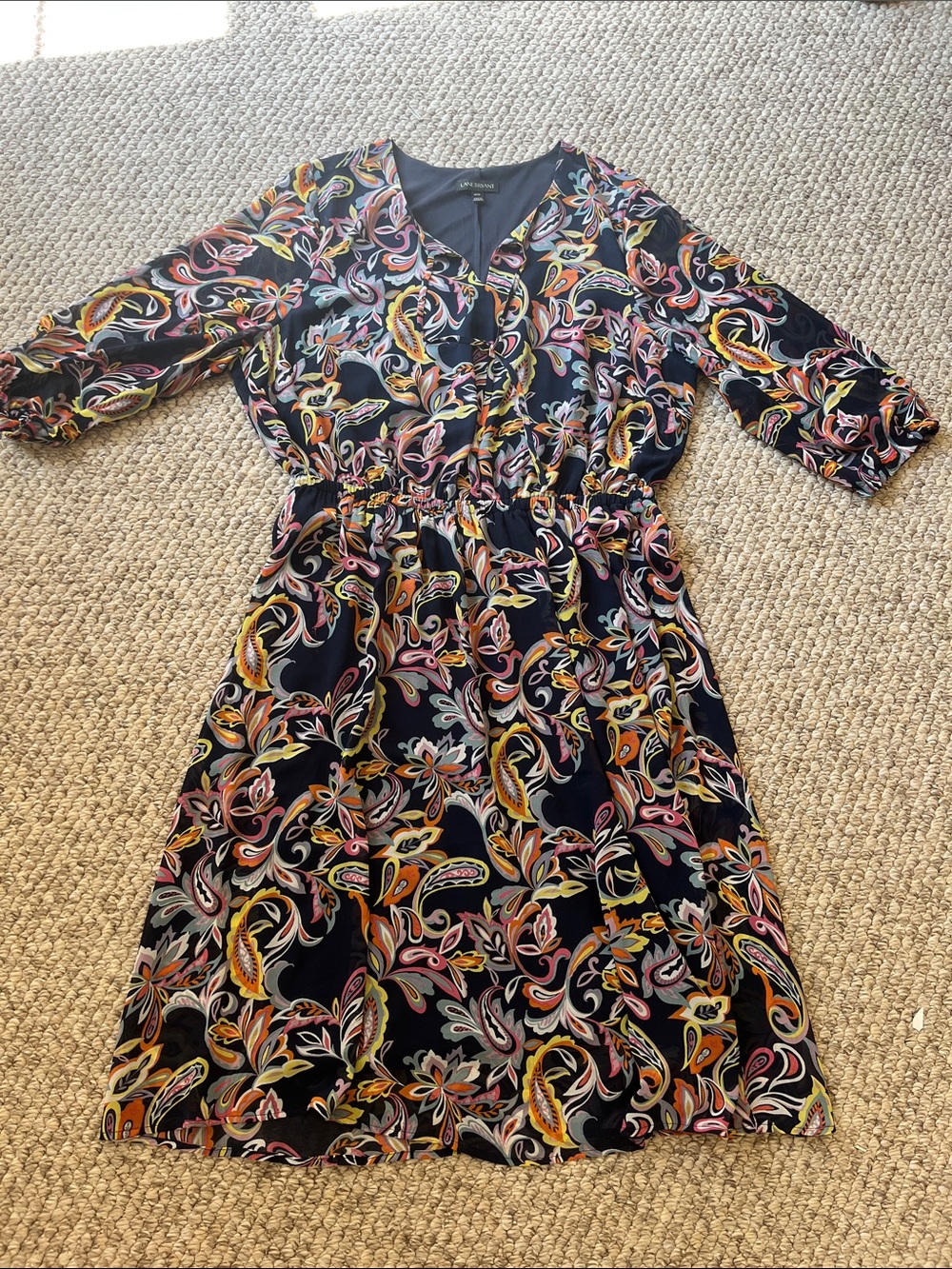 Lane Bryant Navy Paisley-Print Dress